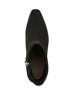 Honora Black Suede Leather Ankle Boot