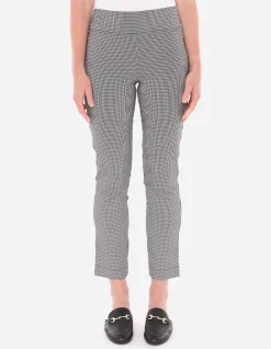 Houndstooth Bengaline Slim Crop Pant