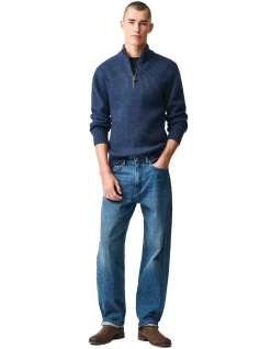 HUKA LODGE KNIT - NAVY MARLE