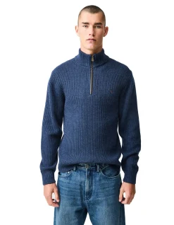 HUKA LODGE KNIT - NAVY MARLE