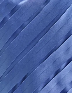 HYDRANGEA STRIP SATIN BIAS BLOUSE
