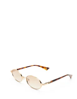 ICICLE GOLD OVAL BROWN GRAD SUNGLASSES