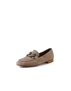 Idyllic Linked Hardware Suede Loafers