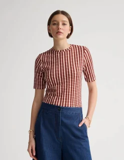 IMOGEN PRINTED JERSEY TOP