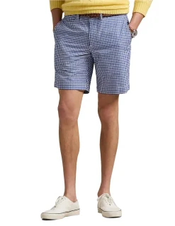 9-Inch Straight Fit Gingham Oxford Short