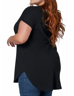 INDIGO TONIC - JACINTA LONGLINE V NECK TEE