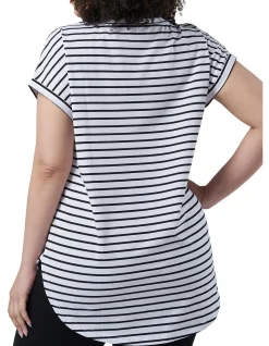 INDIGO TONIC - LAUREN LONGLINE STRIPE TEE