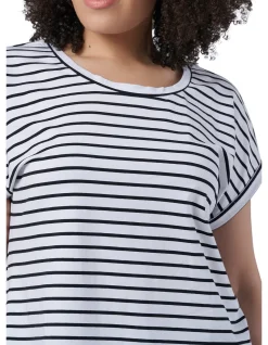 INDIGO TONIC - LAUREN LONGLINE STRIPE TEE