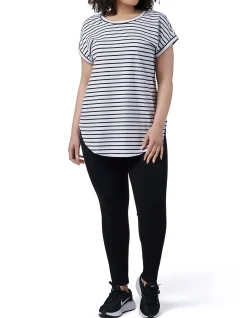 INDIGO TONIC - LAUREN LONGLINE STRIPE TEE