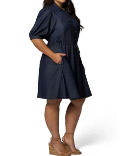 INDIGO TONIC-MARLEY CHAMBRAY MINI DRESS