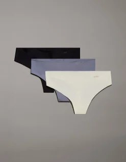 INVISIBLES MICRO 3 PACK THONG STONE