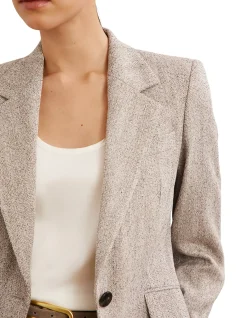 Isla Textured Single Breasted Blazer