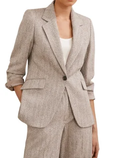 Isla Textured Single Breasted Blazer
