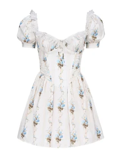ISSA RUFFLED A-LINED DRESS