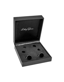 Italian Black Enamel Cufflink and Stud Set