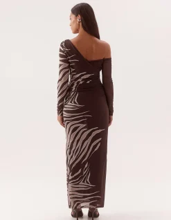 Ivelle Off Shoulder Long Sleeve Maxi Dress