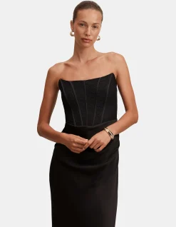 IVY LACE CORSET DRAPED MAXI DRESS