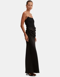 IVY LACE CORSET DRAPED MAXI DRESS