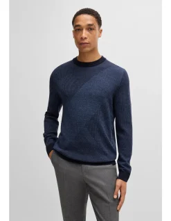 Jacquard Pattern Virgin Wool Sweater