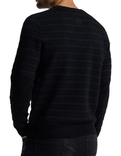 JACQUARD CREW NECK SWEATER