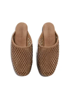 Jade Laser-Cut Leather Slip-On Flat