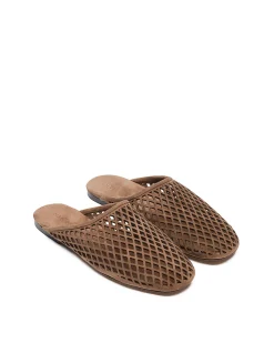 Jade Laser-Cut Leather Slip-On Flat