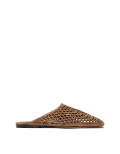 Jade Laser-Cut Leather Slip-On Flat