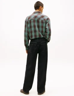 Jaimie Relaxed Flag Straight Leg Black Jeans
