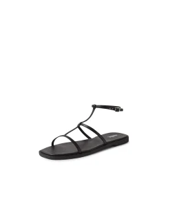 JAYLEN MO Strappy Leather Flat Sandals