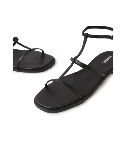 JAYLEN MO Strappy Leather Flat Sandals