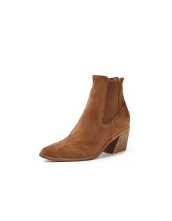 Jennibee Suede Block Heel Chelsea Boots