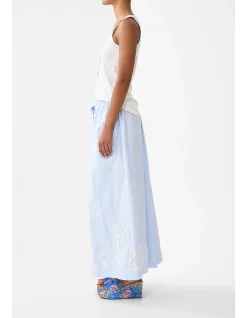 JERSEY SCOOP NECK TANK TOP - WHITE/BLUE