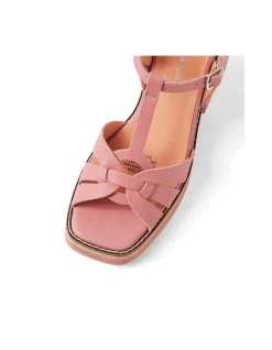 Jerseys Woven Strap Block Heel Sandals