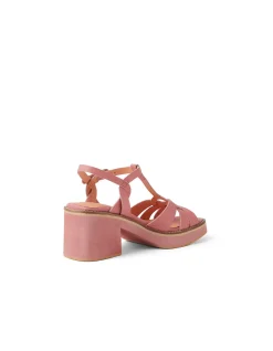 Jerseys Woven Strap Block Heel Sandals