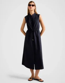 JESSIE DRAWCORD SMOCK MIDI DRESS