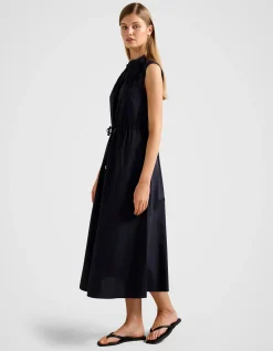 JESSIE DRAWCORD SMOCK MIDI DRESS