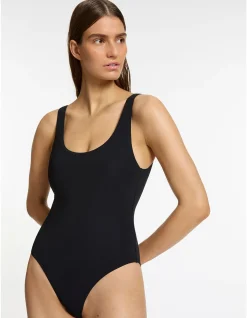 Jetset Scoop Neck High Leg One Piece Swimsuit