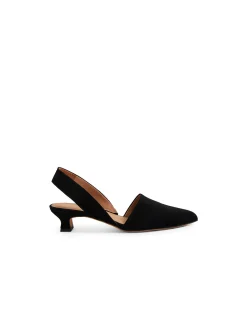 Jezel Pointed Toe Low Heel Slingback Heels