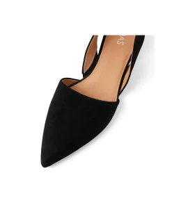 Jezel Pointed Toe Low Heel Slingback Heels