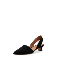 Jezel Pointed Toe Low Heel Slingback Heels