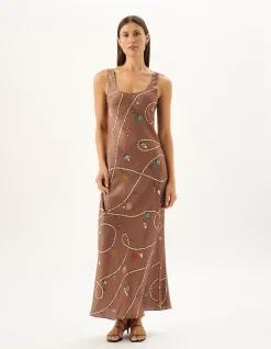Jimena Fortuna Print Maxi Slip Dress