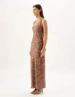 Jimena Fortuna Print Maxi Slip Dress