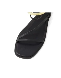 JIMENA Strappy Ankle Wrap Leather Sandals