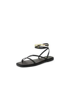JIMENA Strappy Ankle Wrap Leather Sandals