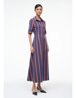 Joan Striped Cotton Poplin Maxi Shirt Dress