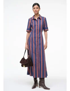 Joan Striped Cotton Poplin Maxi Shirt Dress