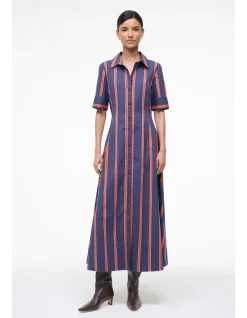 Joan Striped Cotton Poplin Maxi Shirt Dress