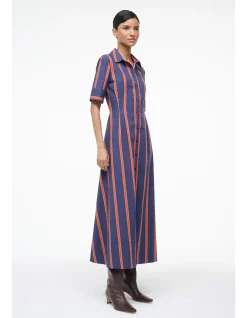 Joan Striped Cotton Poplin Maxi Shirt Dress