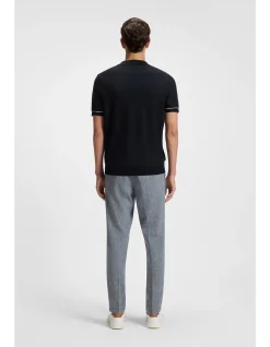 Johnny-collar sweater in a cotton blend