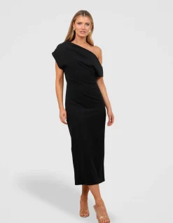 JOQUIL OFF SHOULDER MIDI DRESS